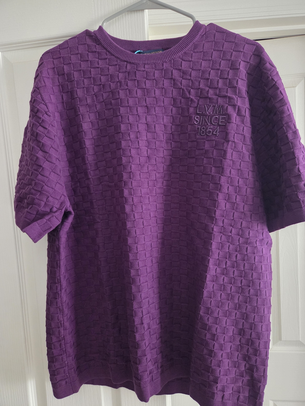 Men's Inspired Purple Textured Short-Sleeve Shirt